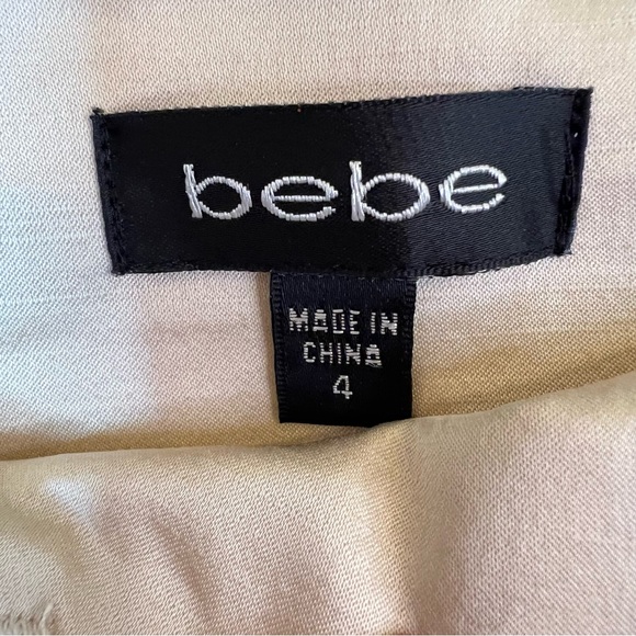 BEBE Satin Champagne Lace Trim Women’s Pants Size 4 NWOT - Picture 5 of 8